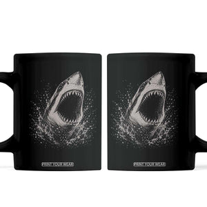 Vintage Great White Shark Jaw Graphic Coffee Mug Marine Life Gifts TS11 Black Print Your Wear