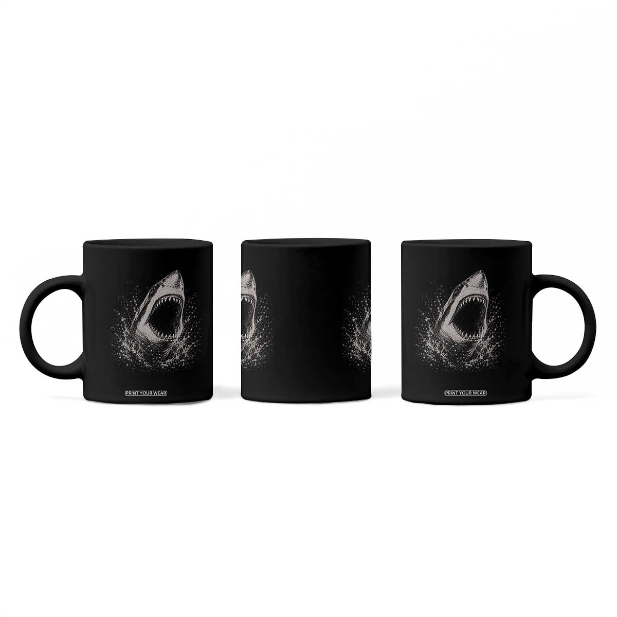 Vintage Great White Shark Jaw Graphic Coffee Mug Marine Life Gifts TS11 Print Your Wear