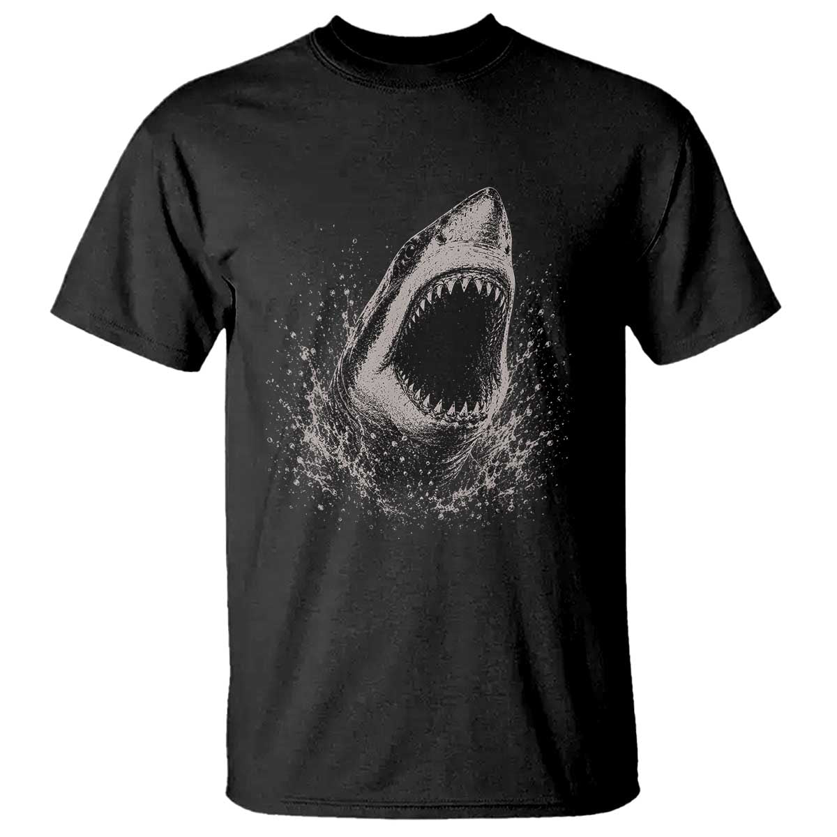 Vintage Great White Shark Jaw Graphic T Shirt Marine Life Gifts TS11 Black Print Your Wear