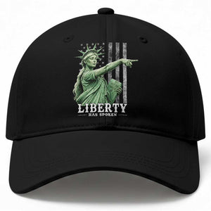 Liberty Has Spoken Baseball Cap Funny Basketball Statue of Liberty Pointing Meme TS11 Print Your Wear