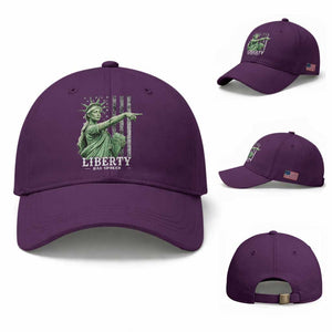 Liberty Has Spoken Baseball Cap Funny Basketball Statue of Liberty Pointing Meme TS11 Baseball Cap Universal Fit Purple Print Your Wear