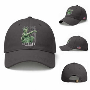 Liberty Has Spoken Baseball Cap Funny Basketball Statue of Liberty Pointing Meme TS11 Baseball Cap Universal Fit Dark Gray Print Your Wear