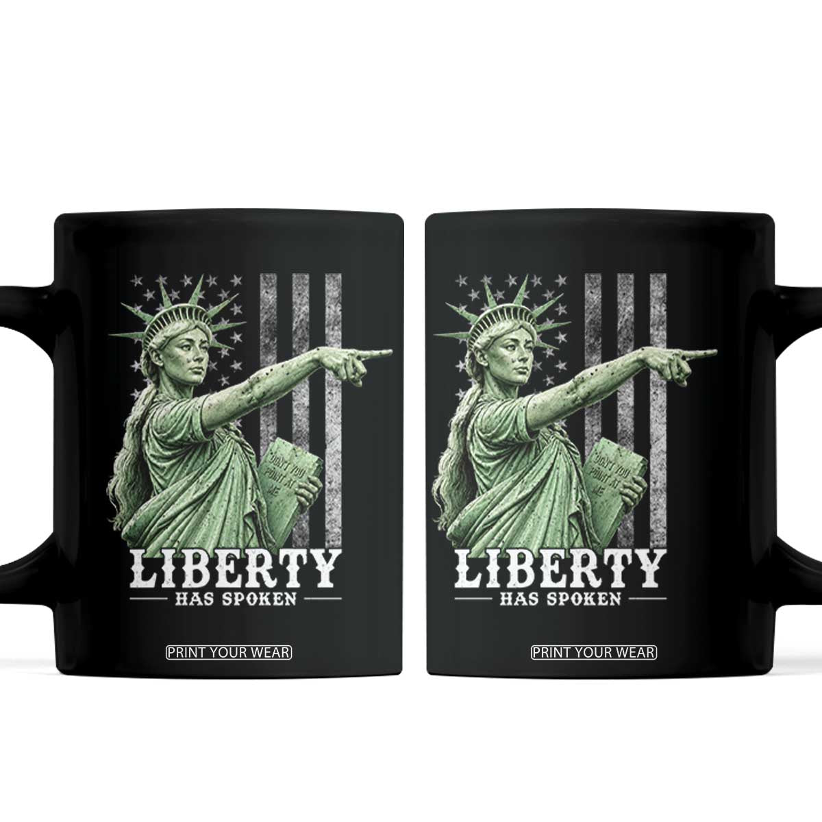 Liberty Has Spoken Coffee Mug Funny Basketball Statue of Liberty Pointing Meme TS11 Black Print Your Wear