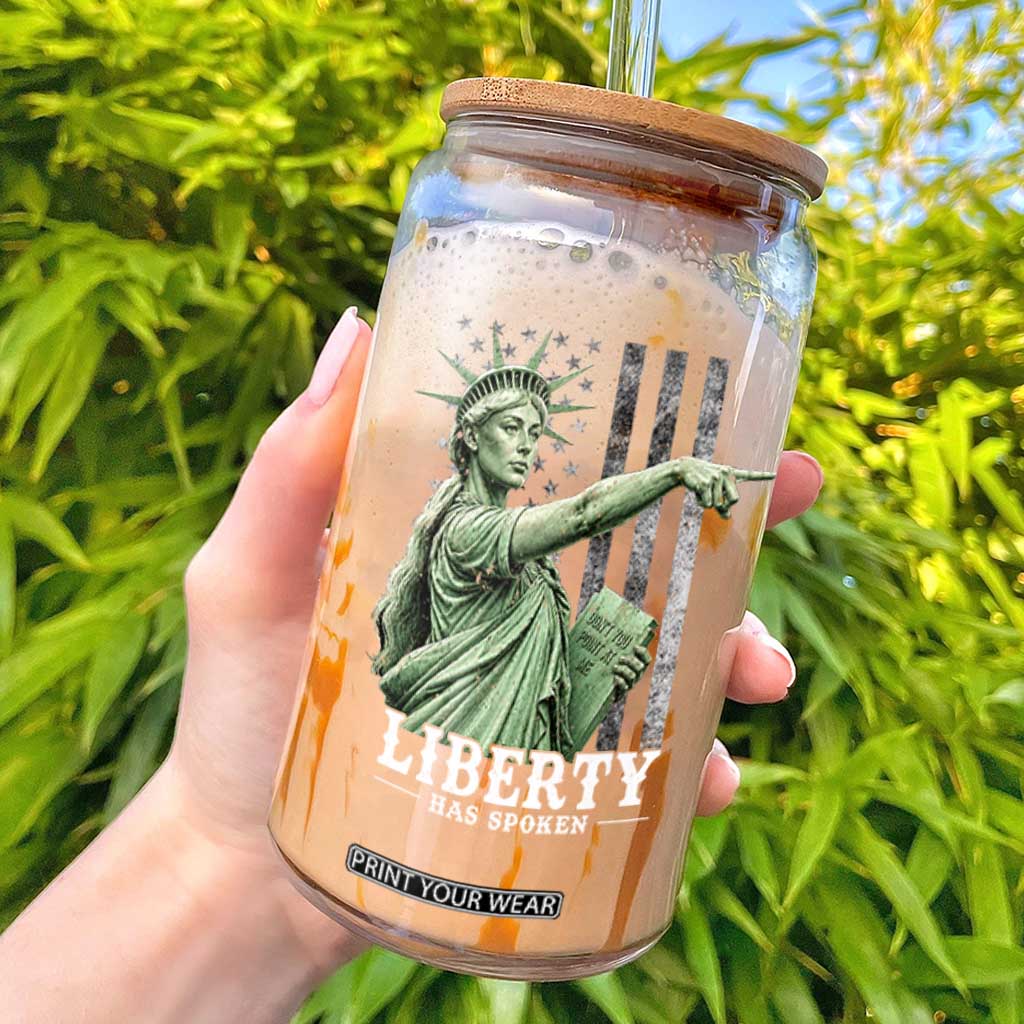 Liberty Has Spoken Glass Can Funny Basketball Statue of Liberty Pointing Meme TS11 Black Print Your Wear