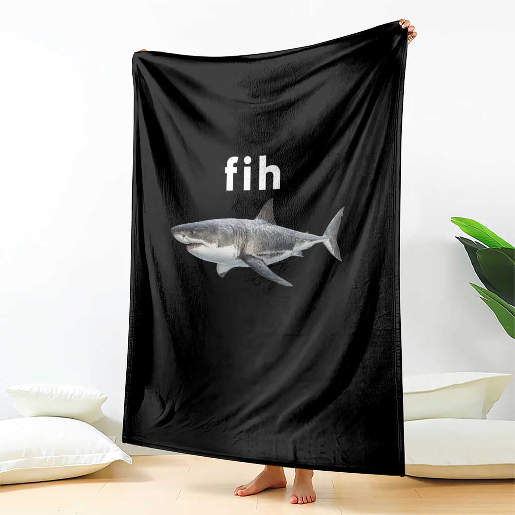 Funny Fih Shark Misspelled Fish Meme Throw Blanket Great White Shark Lover TS11 Print Your Wear