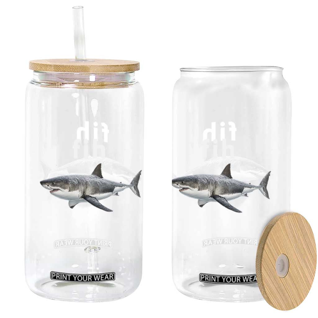 Funny Fih Shark Misspelled Fish Meme Glass Can Great White Shark Lover TS11 Print Your Wear