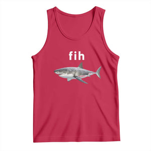 Funny Fih Shark Misspelled Fish Meme Tank Top Great White Shark Lover TS11 Red Print Your Wear