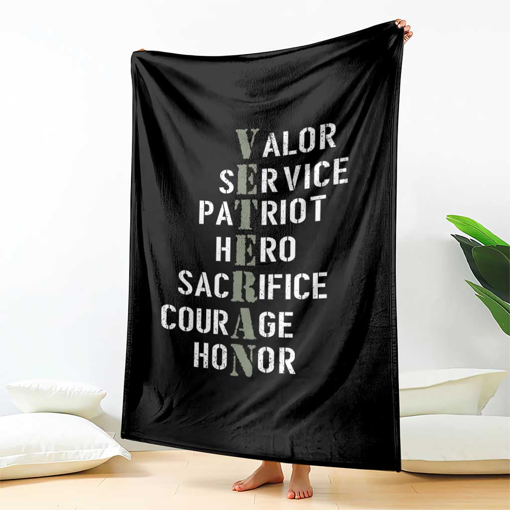Veterans Valor Service Patriot Hero Sacrifice Courage Honor Throw Blanket TS11 Print Your Wear