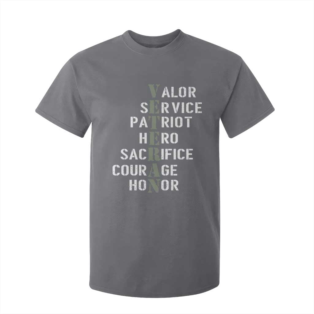 Veterans Valor Service Patriot Hero Sacrifice Courage Honor T Shirt For Kid TS11 Charcoal Print Your Wear