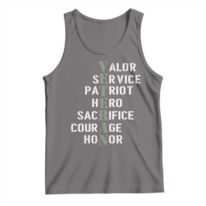 Veterans Valor Service Patriot Hero Sacrifice Courage Honor Tank Top TS11 Deep Heather Print Your Wear