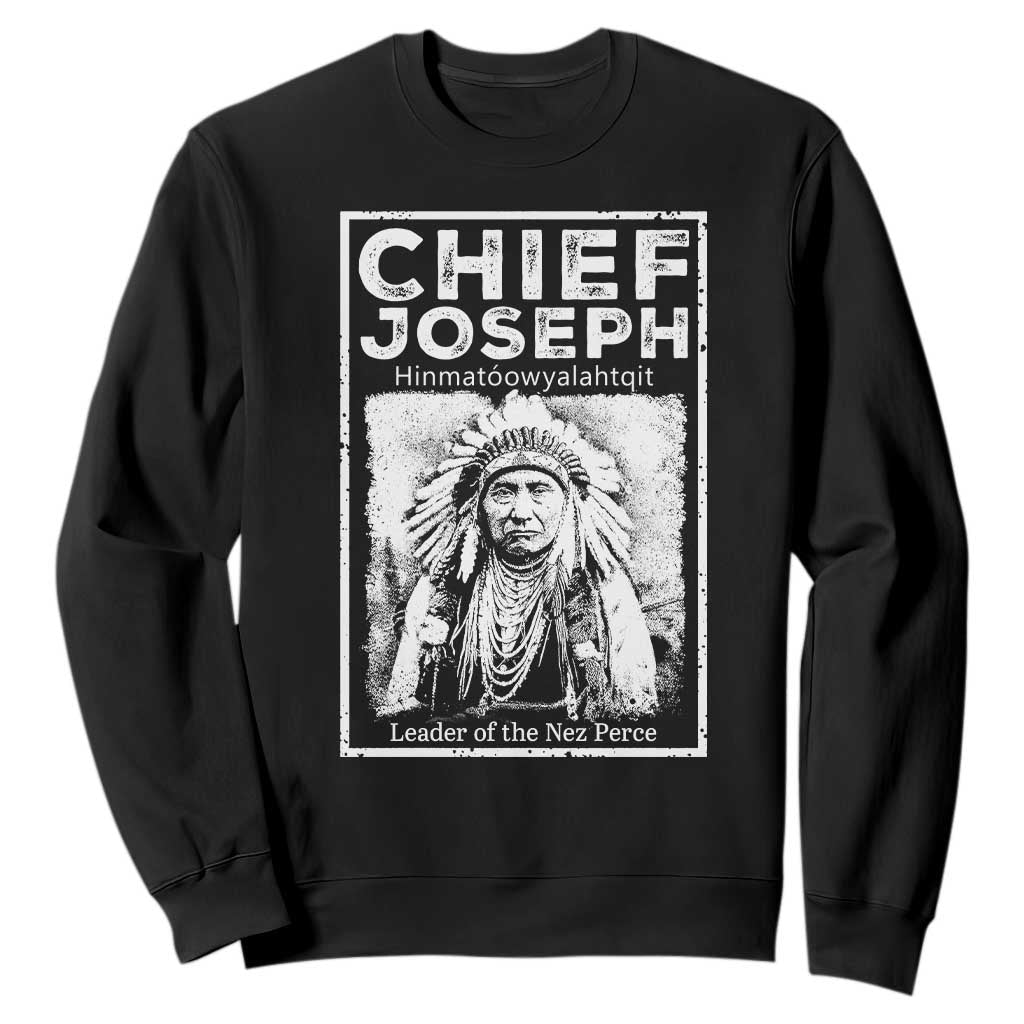 Native American Chief Joseph Sweatshirt Leader Of The Nez Perce Indian History TS11 Black Print Your Wear