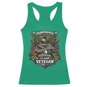 US Military Army Veteran Racerback Tank Top It Cannot Be Inherited Nor Can It Be Purchased I Have Earned It TS11 Irish Green Print Your Wear