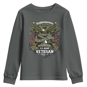 US Military Army Veteran Youth Sweatshirt It Cannot Be Inherited Nor Can It Be Purchased I Have Earned It TS11 Dark Heather Print Your Wear