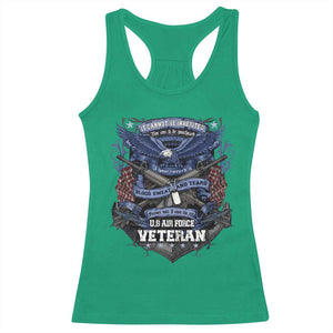 US Military Air Force Veteran Racerback Tank Top It Cannot Be Inherited Nor Can It Be Purchased I Have Earned It TS11 Irish Green Print Your Wear