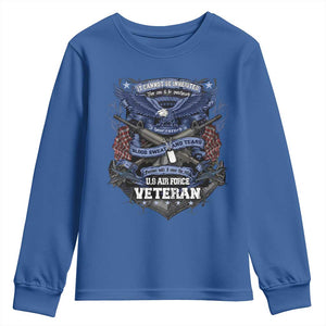US Military Air Force Veteran Youth Sweatshirt It Cannot Be Inherited Nor Can It Be Purchased I Have Earned It TS11 Royal Blue Print Your Wear