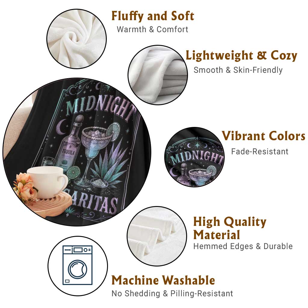 Midnight Margaritas Halloween Witch Cocktail Lover Throw Blanket TS11 Print Your Wear