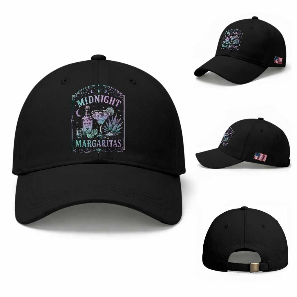 Midnight Margaritas Halloween Witch Cocktail Lover Baseball Cap TS11 Baseball Cap Universal Fit Black Print Your Wear