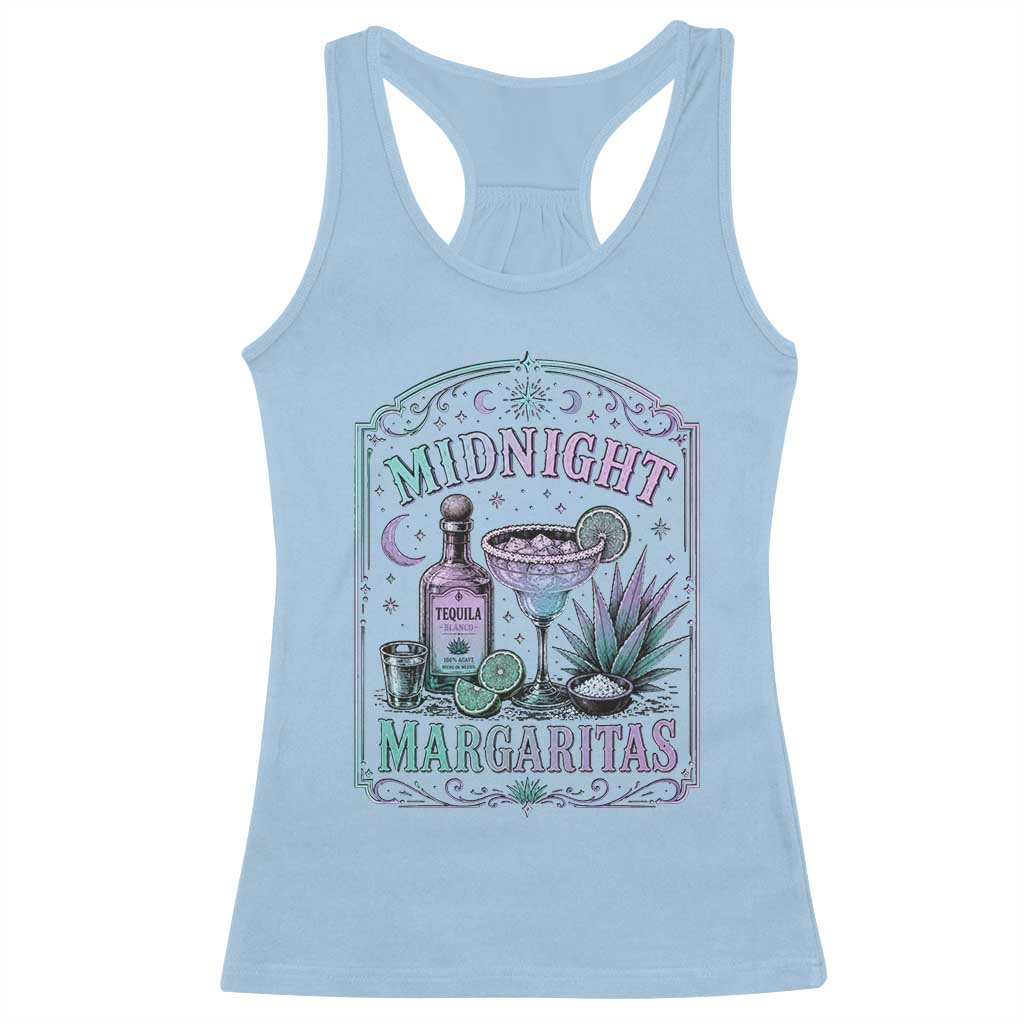 Midnight Margaritas Halloween Witch Cocktail Lover Racerback Tank Top TS11 Light Blue Print Your Wear