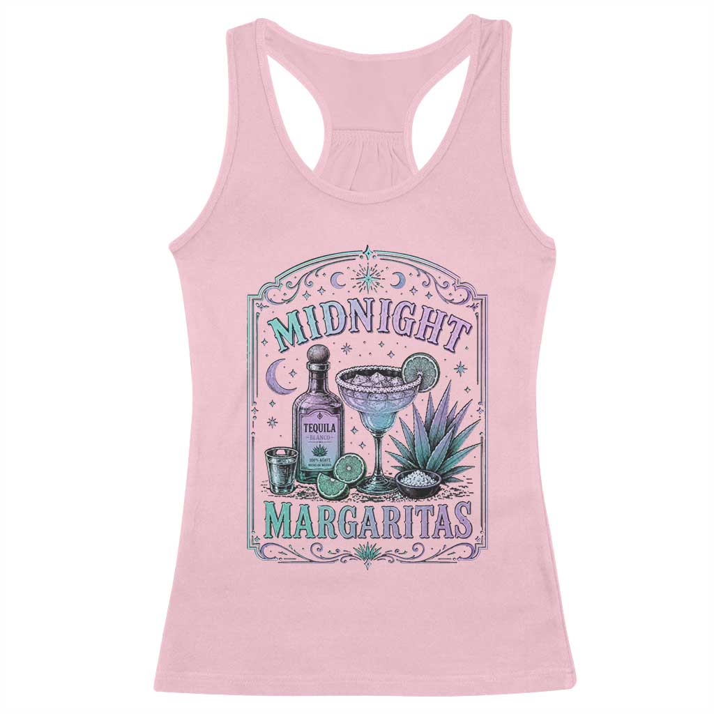 Midnight Margaritas Halloween Witch Cocktail Lover Racerback Tank Top TS11 Light Pink Print Your Wear