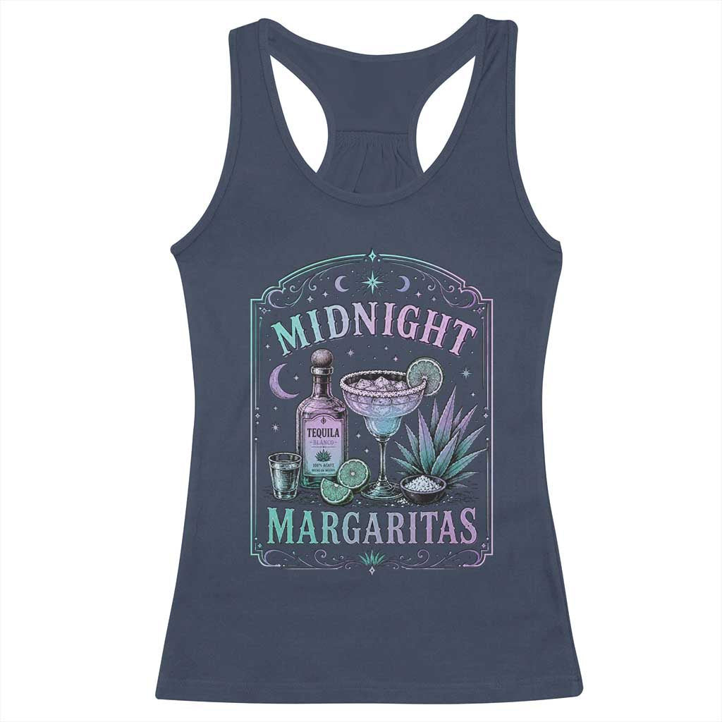 Midnight Margaritas Halloween Witch Cocktail Lover Racerback Tank Top TS11 Navy Print Your Wear