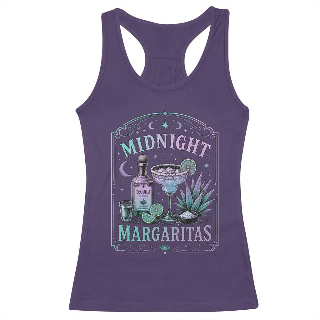 Midnight Margaritas Halloween Witch Cocktail Lover Racerback Tank Top TS11 Purple Print Your Wear