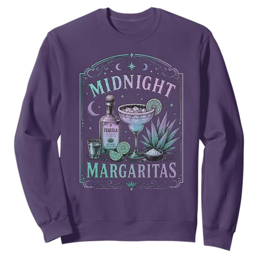 Midnight Margaritas Halloween Witch Cocktail Lover Sweatshirt TS11 Purple Print Your Wear
