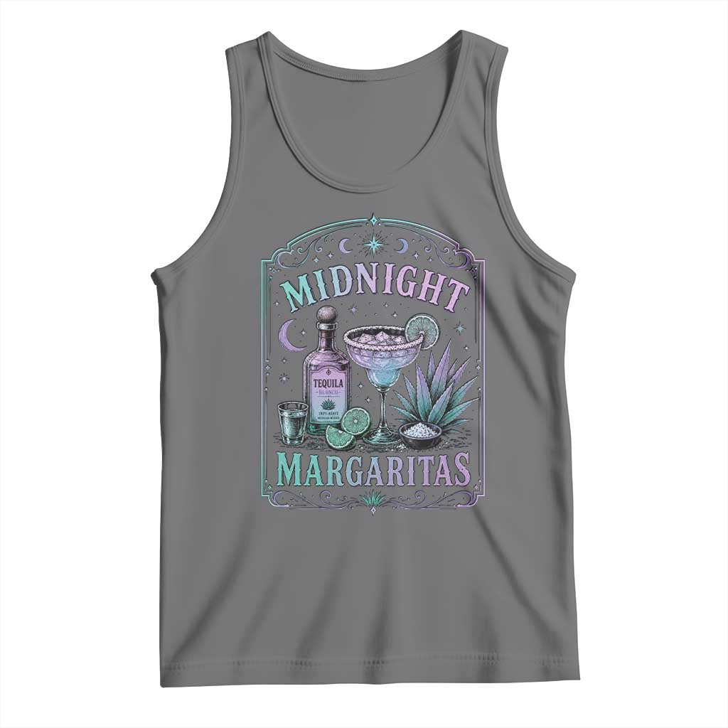 Midnight Margaritas Halloween Witch Cocktail Lover Tank Top TS11 Black Heather Print Your Wear