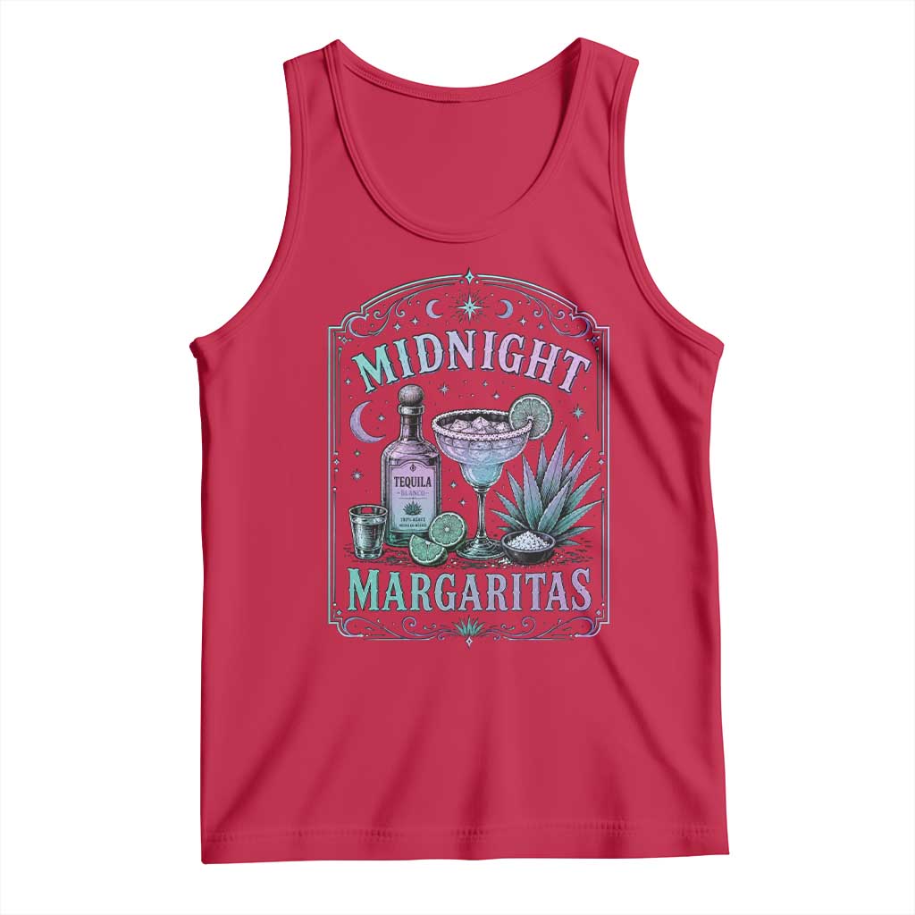 Midnight Margaritas Halloween Witch Cocktail Lover Tank Top TS11 Red Print Your Wear