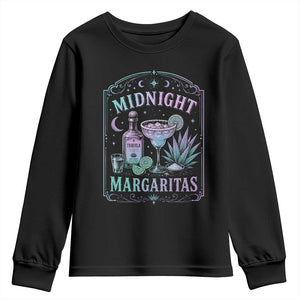 Midnight Margaritas Halloween Witch Cocktail Lover Youth Sweatshirt TS11 Black Print Your Wear