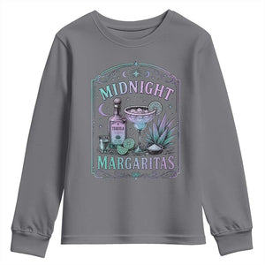 Midnight Margaritas Halloween Witch Cocktail Lover Youth Sweatshirt TS11 Charcoal Print Your Wear