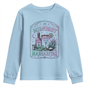 Midnight Margaritas Halloween Witch Cocktail Lover Youth Sweatshirt TS11 Light Blue Print Your Wear
