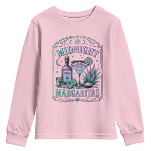 Midnight Margaritas Halloween Witch Cocktail Lover Youth Sweatshirt TS11 Light Pink Print Your Wear