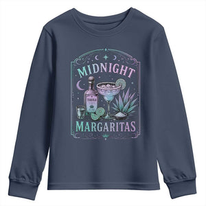 Midnight Margaritas Halloween Witch Cocktail Lover Youth Sweatshirt TS11 Navy Print Your Wear