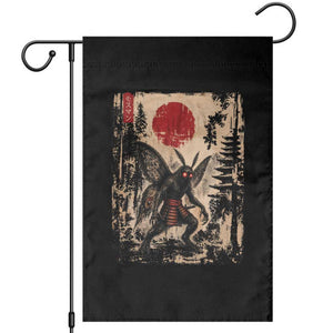 Samurai Mothman Japanese Vintage Graphic Ukiyo e Art Garden Flag Funny Cryptids