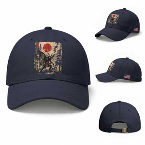 Samurai Mothman Japanese Vintage Graphic Ukiyo e Art Baseball Cap Funny Cryptids
