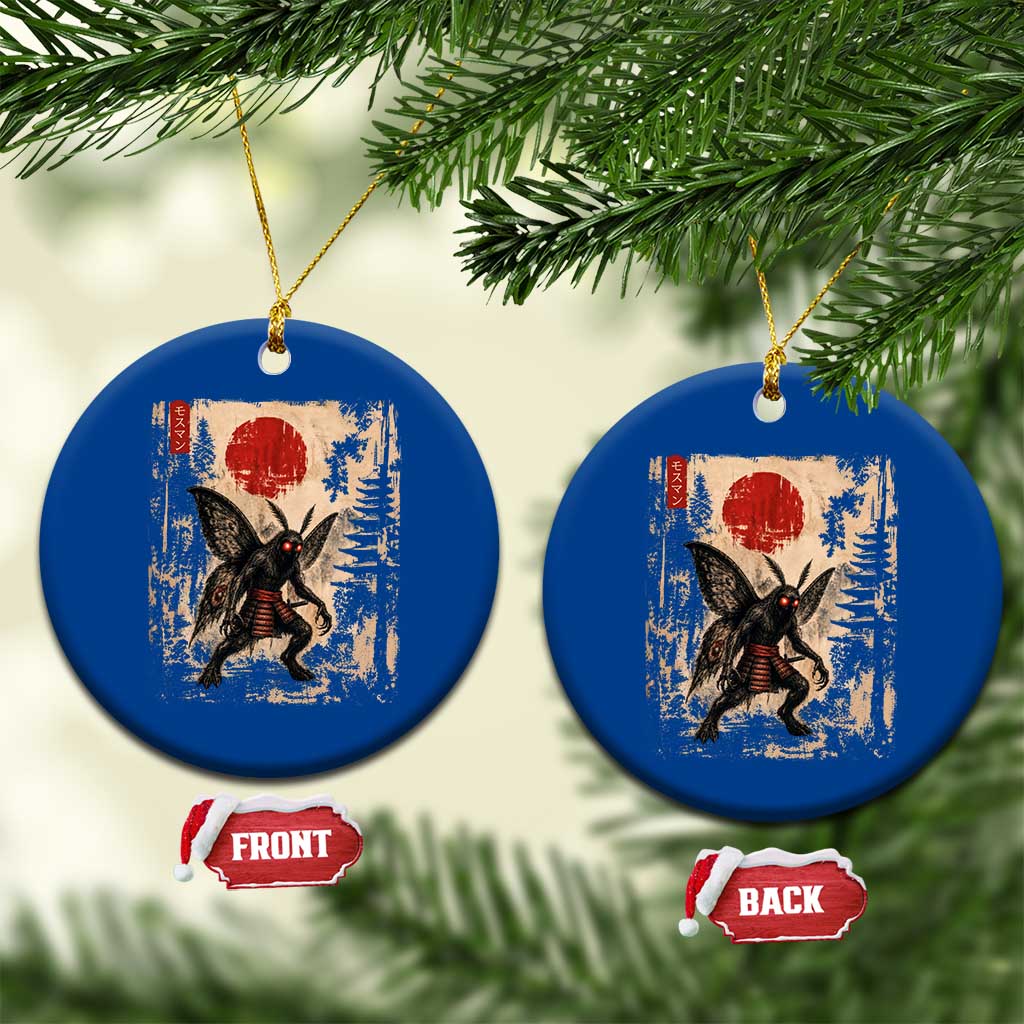Samurai Mothman Japanese Vintage Graphic Ukiyo e Art Ceramic Ornament Funny Cryptids