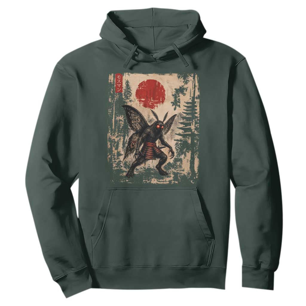 Samurai Mothman Japanese Vintage Graphic Ukiyo e Art Hoodie Funny Cryptids