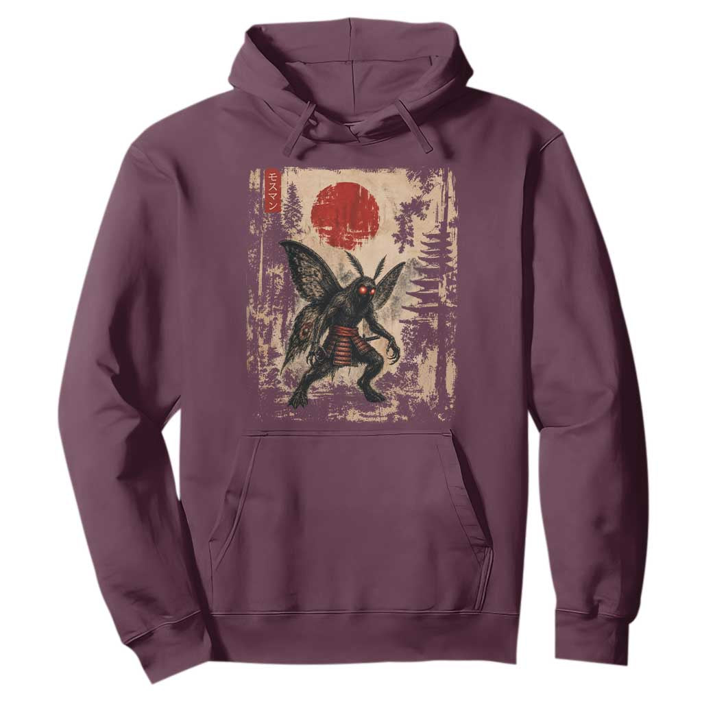 Samurai Mothman Japanese Vintage Graphic Ukiyo e Art Hoodie Funny Cryptids