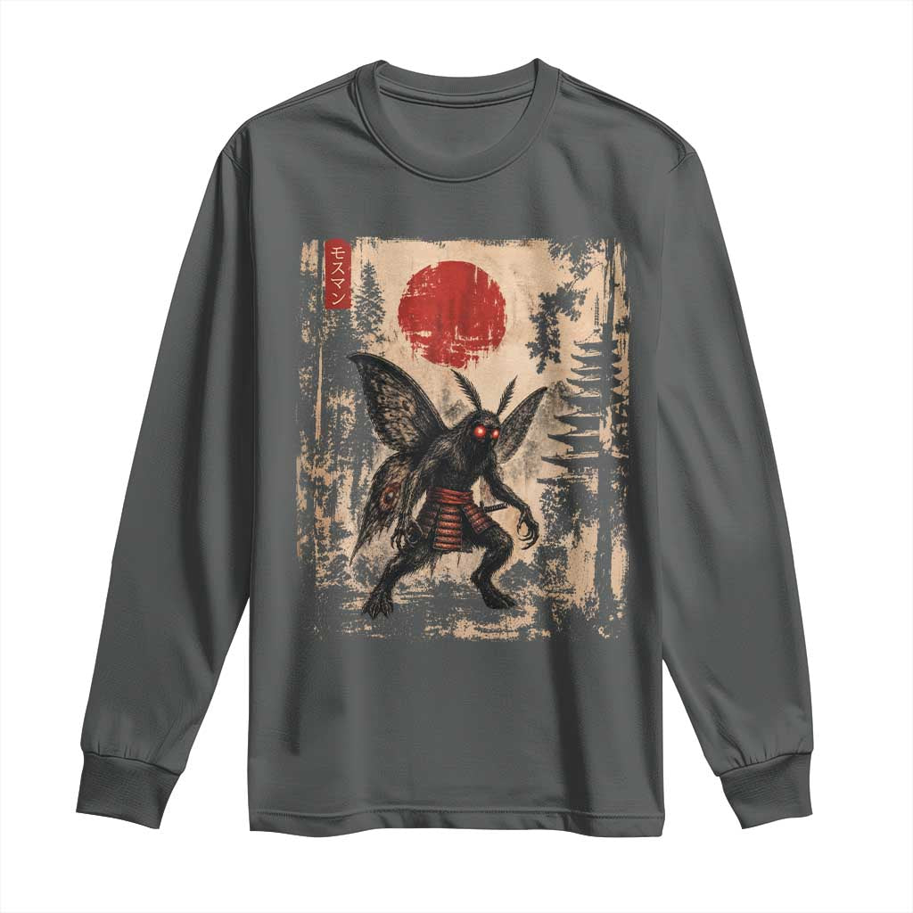 Samurai Mothman Japanese Vintage Graphic Ukiyo e Art Long Sleeve Shirt Funny Cryptids