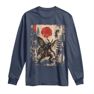 Samurai Mothman Japanese Vintage Graphic Ukiyo e Art Long Sleeve Shirt Funny Cryptids