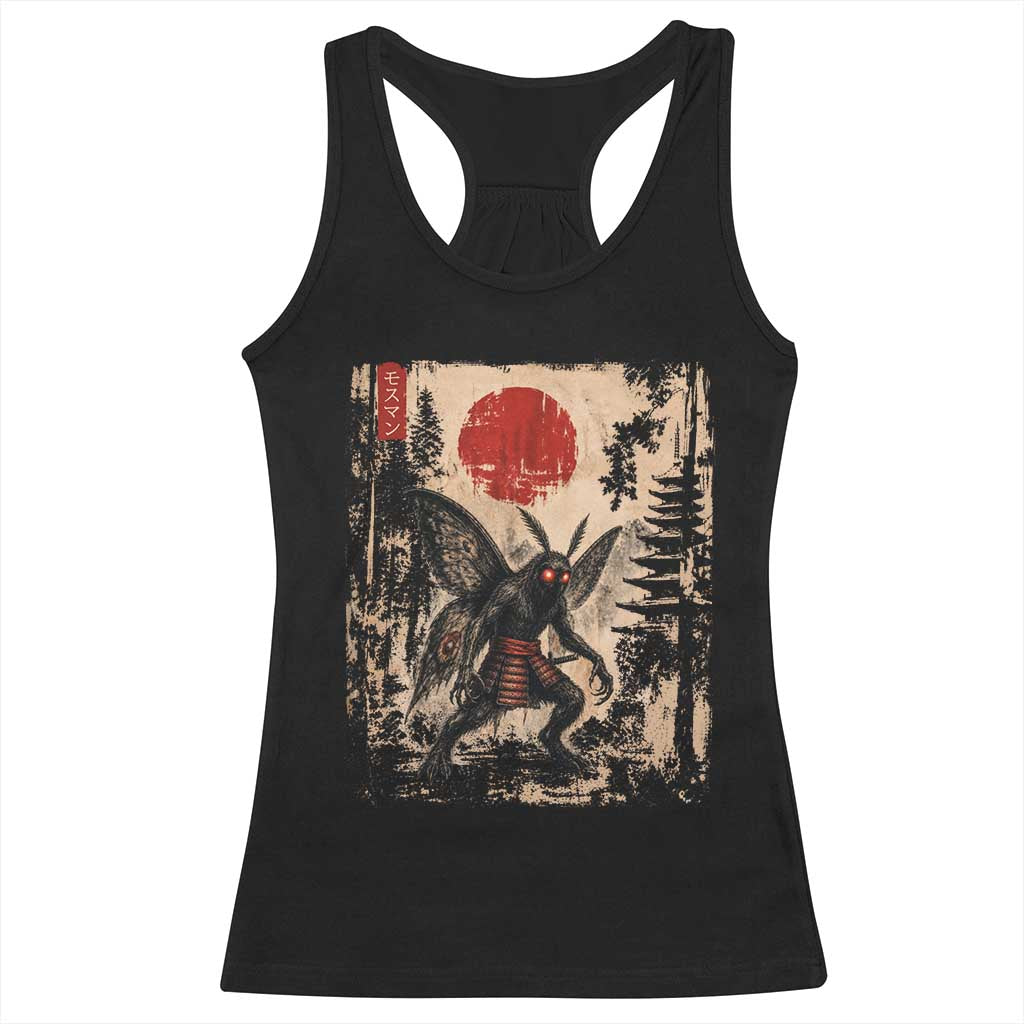 Samurai Mothman Japanese Vintage Graphic Ukiyo e Art Racerback Tank Top Funny Cryptids