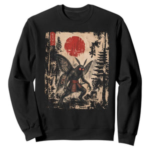 Samurai Mothman Japanese Vintage Graphic Ukiyo e Art Sweatshirt Funny Cryptids