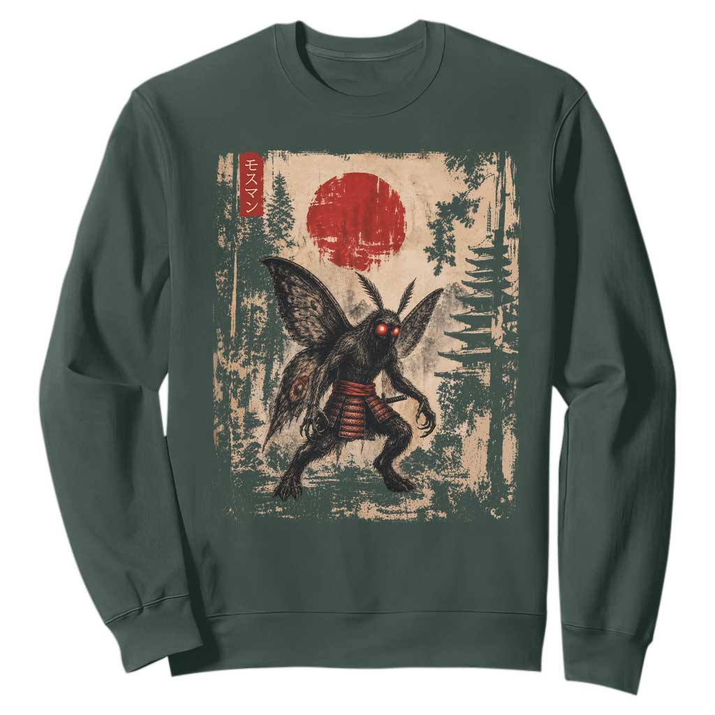Samurai Mothman Japanese Vintage Graphic Ukiyo e Art Sweatshirt Funny Cryptids