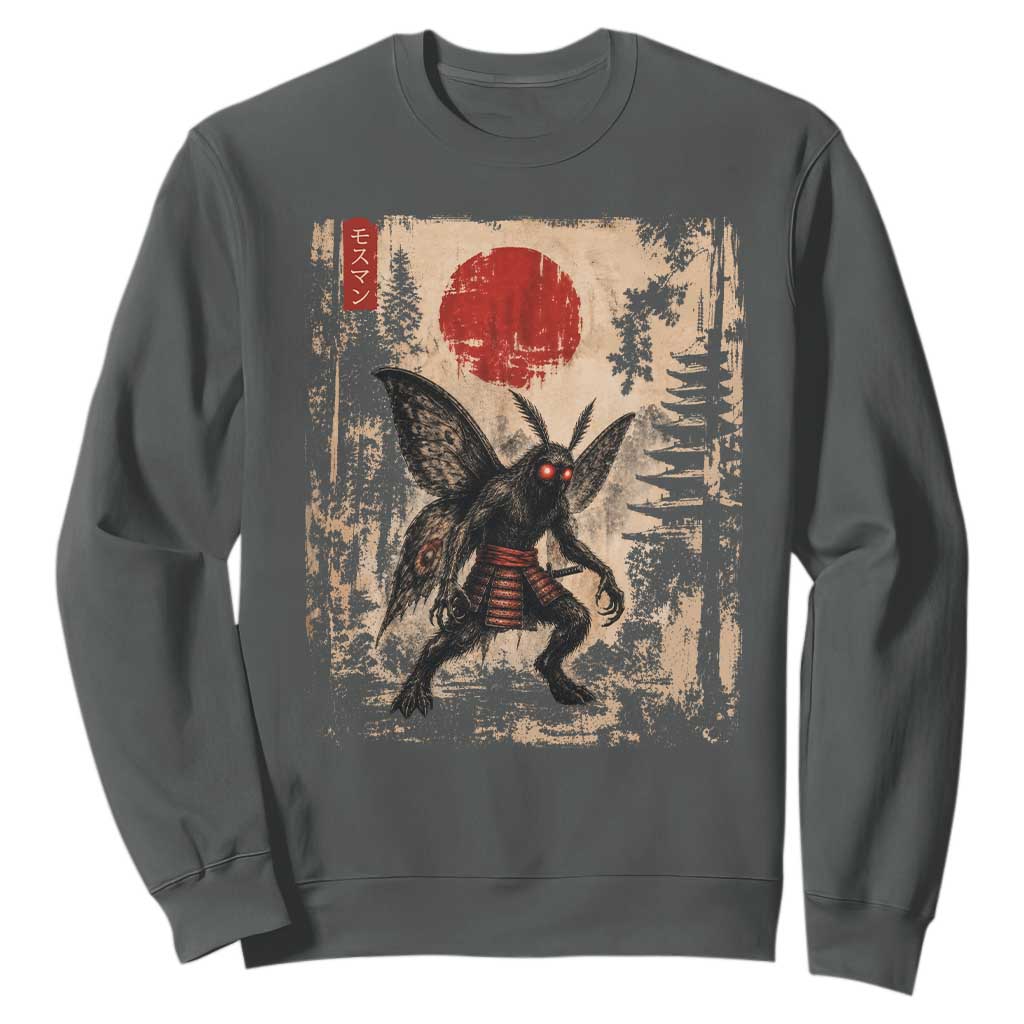 Samurai Mothman Japanese Vintage Graphic Ukiyo e Art Sweatshirt Funny Cryptids
