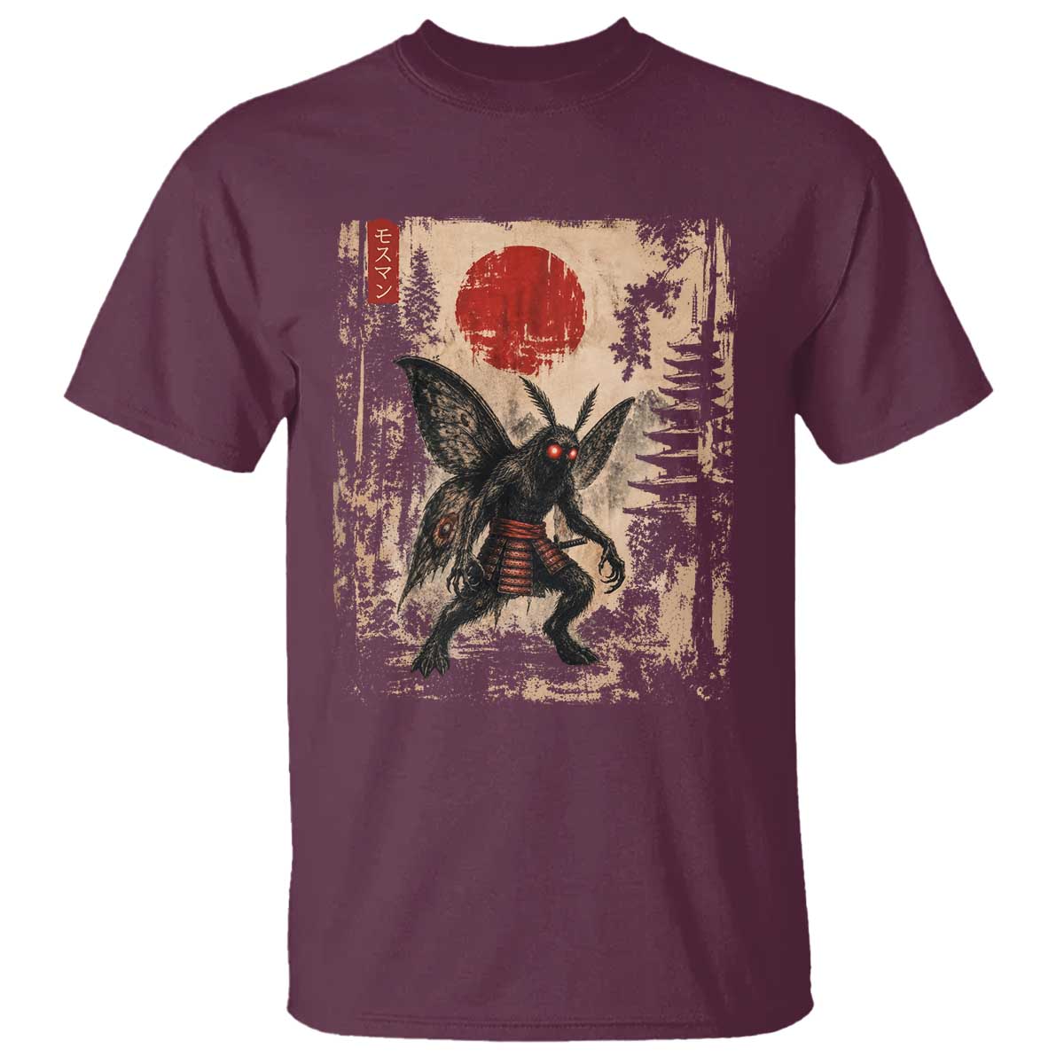 Samurai Mothman Japanese Vintage Graphic Ukiyo e Art T Shirt Funny Cryptids