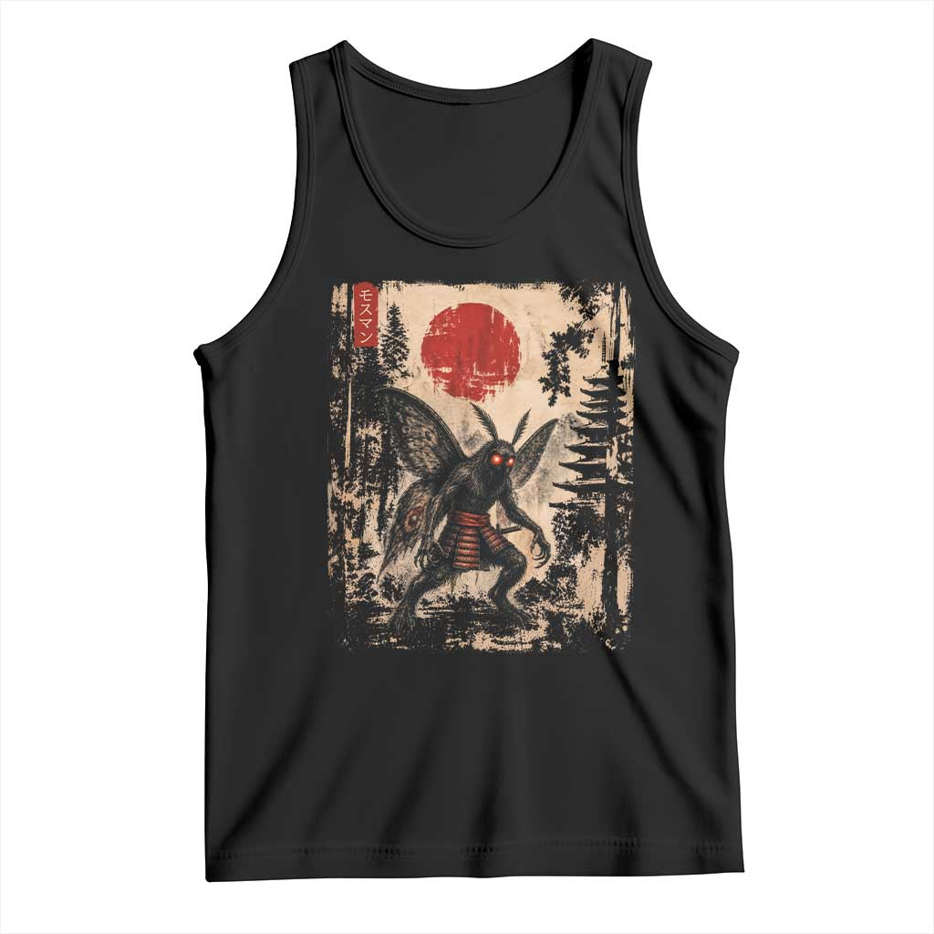 Samurai Mothman Japanese Vintage Graphic Ukiyo e Art Tank Top Funny Cryptids