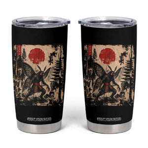 Samurai Mothman Japanese Vintage Graphic Ukiyo e Art Tumbler Cup Funny Cryptids