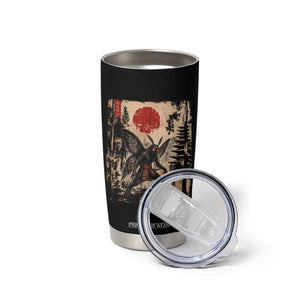 Samurai Mothman Japanese Vintage Graphic Ukiyo e Art Tumbler Cup Funny Cryptids