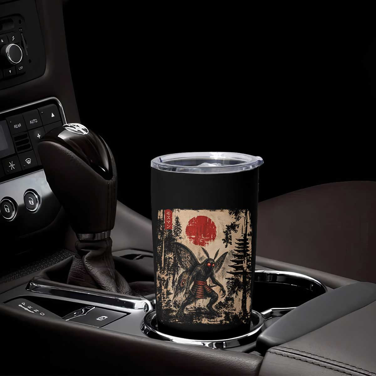 Samurai Mothman Japanese Vintage Graphic Ukiyo e Art Tumbler Cup Funny Cryptids
