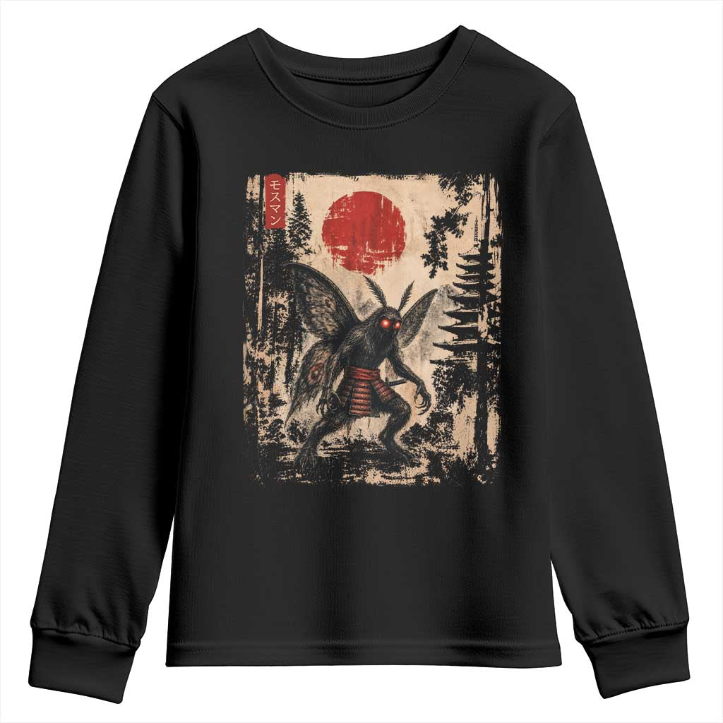Samurai Mothman Japanese Vintage Graphic Ukiyo e Art Youth Sweatshirt Funny Cryptids
